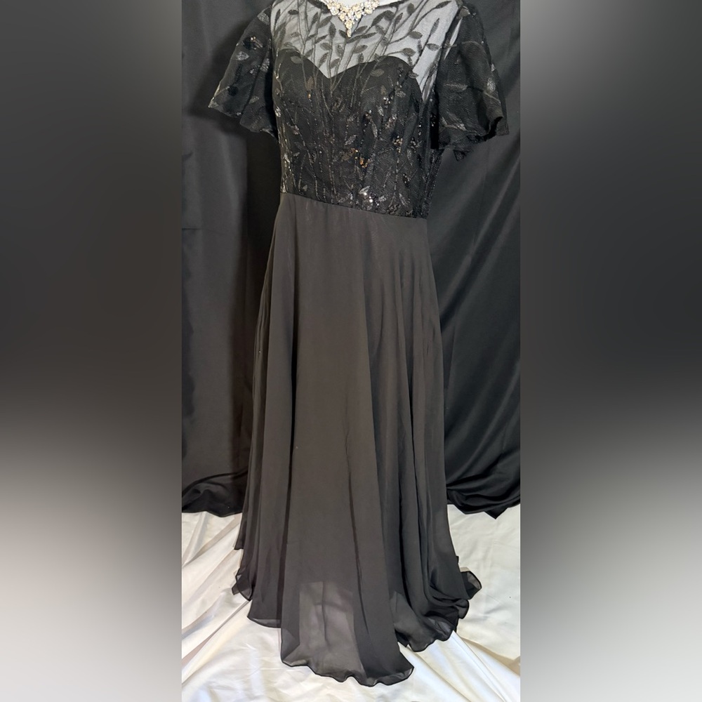 #51 Black Sequin Top Maxi Dress